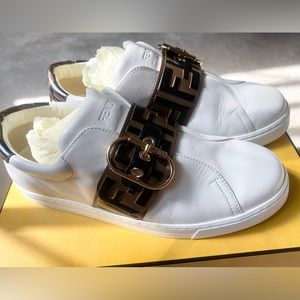 FENDI Pearland Leather Sneakers